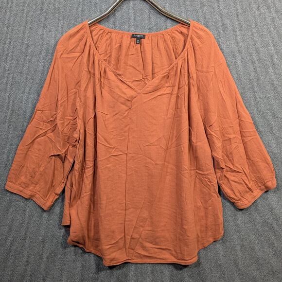 Talbots Top Womens 2X Plus Flowy Boho Lightweight Mature Dainty Blouse Coastal - Picture 1 of 11